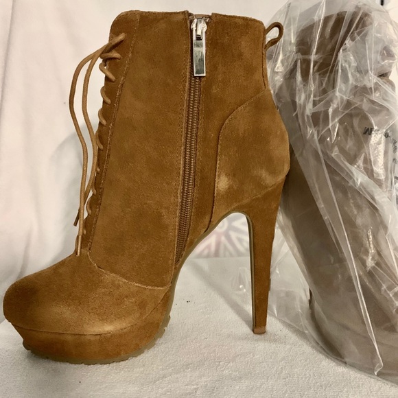 ALDO Women's Cognac Suede Agrussa Boots - Picture 4 of 7